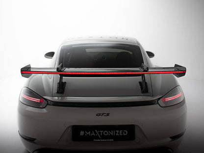 Maxton Design Carbon Spoiler With Upper Swan Mounting V.1 + LED Porsche 718 Cayman GTS 982c