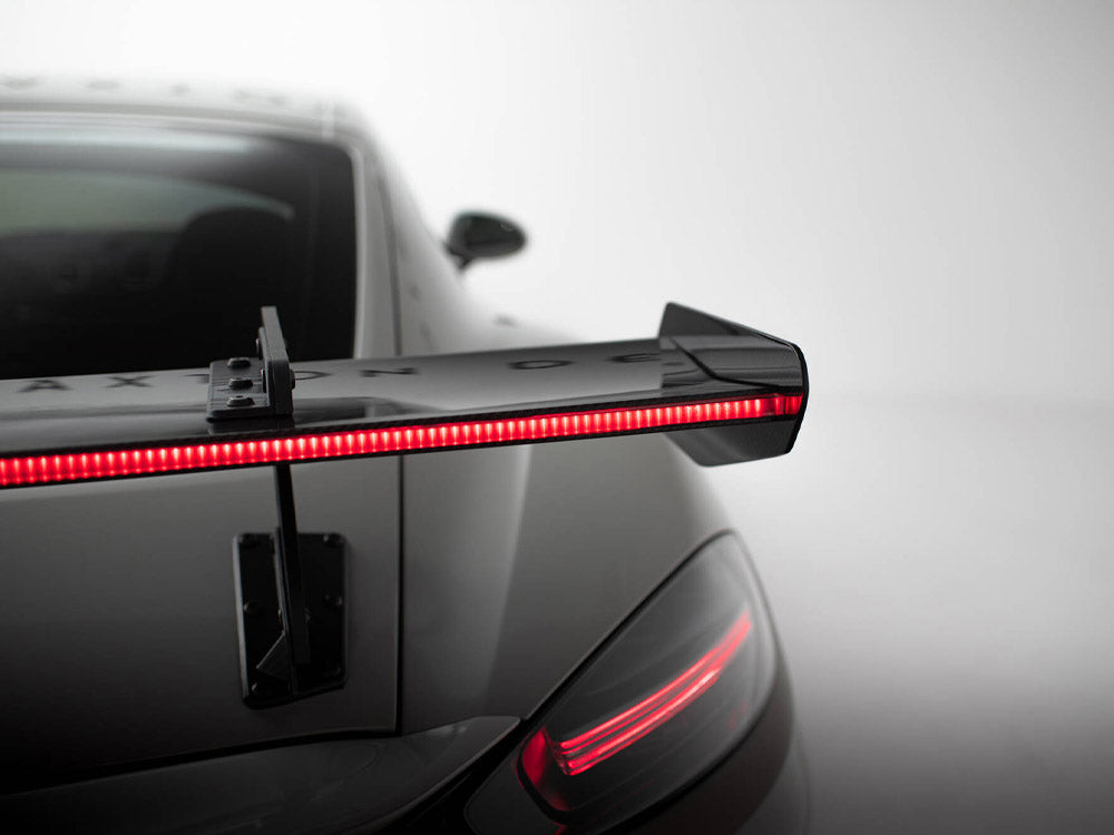 Maxton Design Carbon Spoiler With Upper Swan Mounting V.1 + LED Porsche 718 Cayman GTS 982c