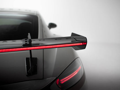 Maxton Design Carbon Spoiler With Upper Swan Mounting V.1 + LED Porsche 718 Cayman GTS 982c