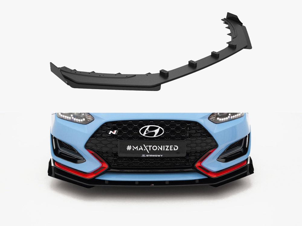 Maxton Design Street PRO Front Splitter + Flaps Hyundai Veloster N Mk2