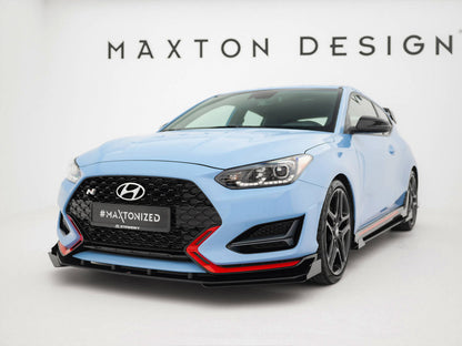 Maxton Design Street PRO Front Splitter + Flaps Hyundai Veloster N Mk2