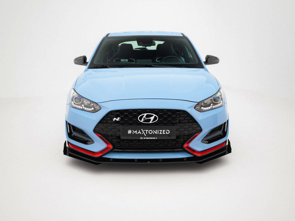 Maxton Design Street PRO Front Splitter + Flaps Hyundai Veloster N Mk2