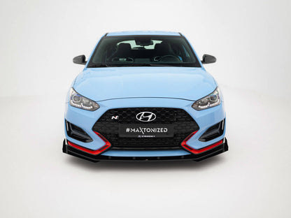 Maxton Design Street PRO Front Splitter + Flaps Hyundai Veloster N Mk2