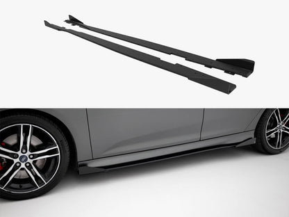 Maxton Design Street PRO Side Skirts Diffusers + Flaps Ford Focus ST Mk3 Facelift