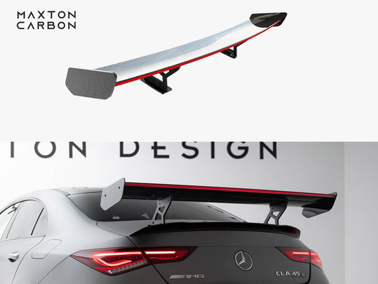 Maxton Design Carbon Spoiler With Internal Brackets Uprights + LED Mercedes-Benz CLA Coupe C118 / C118 Facelift