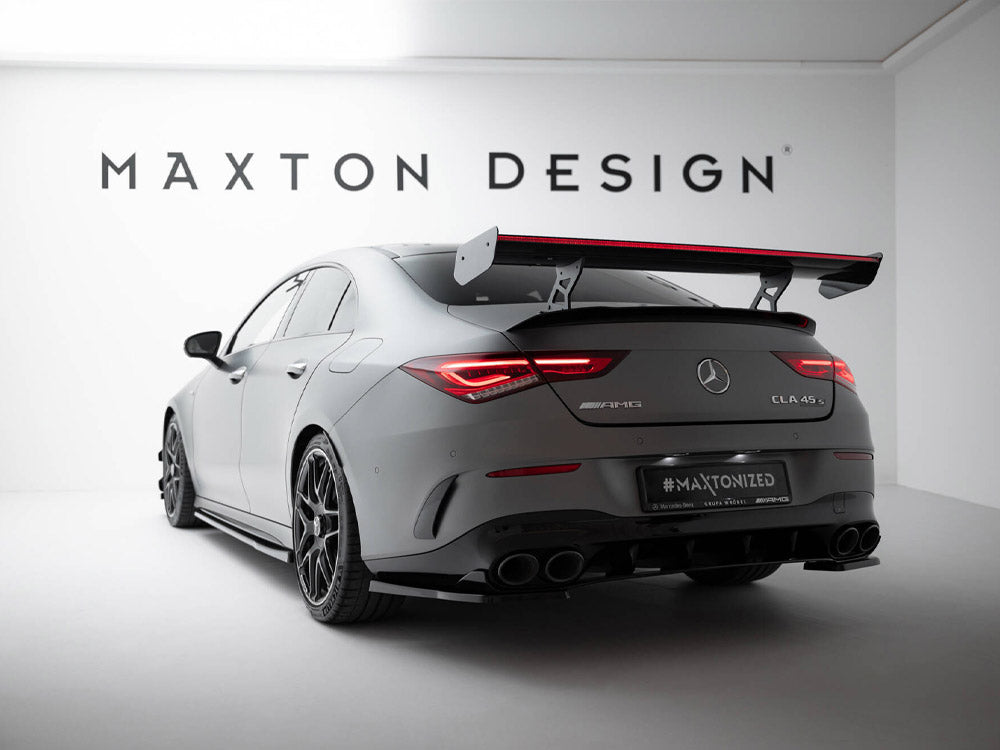 Maxton Design Carbon Spoiler With Internal Brackets Uprights + LED Mercedes-Benz CLA Coupe C118 / C118 Facelift
