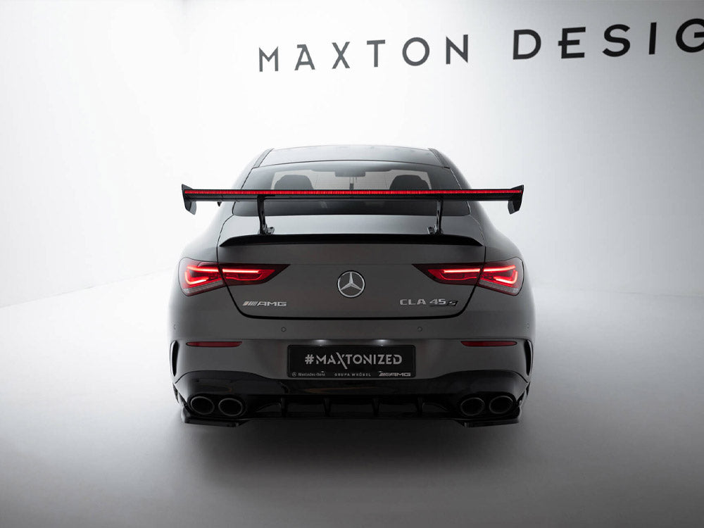 Maxton Design Carbon Spoiler With Internal Brackets Uprights + LED Mercedes-Benz CLA Coupe C118 / C118 Facelift