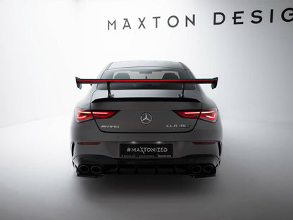 Maxton Design Carbon Spoiler With Internal Brackets Uprights + LED Mercedes-Benz CLA Coupe C118 / C118 Facelift