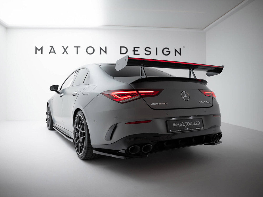 Maxton Design Carbon Spoiler With Upper Swan Mounting + LED Mercedes-Benz CLA Coupe C118 / C118 Facelift