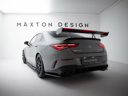 Maxton Design Carbon Spoiler With Upper Swan Mounting + LED Mercedes-Benz CLA Coupe C118 / C118 Facelift