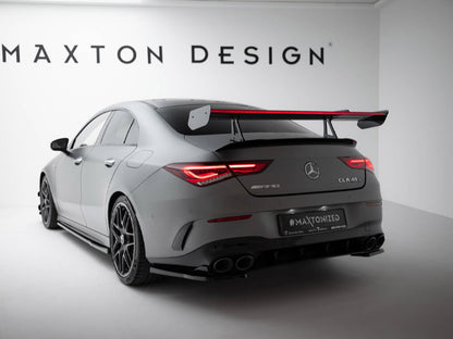 Maxton Design Carbon Spoiler With Upper Swan Mounting + LED Mercedes-Benz CLA Coupe C118 / C118 Facelift
