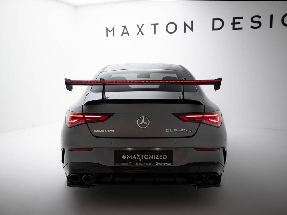 Maxton Design Carbon Spoiler With Upper Swan Mounting + LED Mercedes-Benz CLA Coupe C118 / C118 Facelift