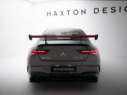 Maxton Design Carbon Spoiler With Upper Swan Mounting + LED Mercedes-Benz CLA Coupe C118 / C118 Facelift