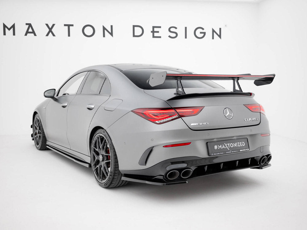 Maxton Design Carbon Spoiler With Upper Swan Mounting + LED Mercedes-Benz CLA Coupe C118 / C118 Facelift