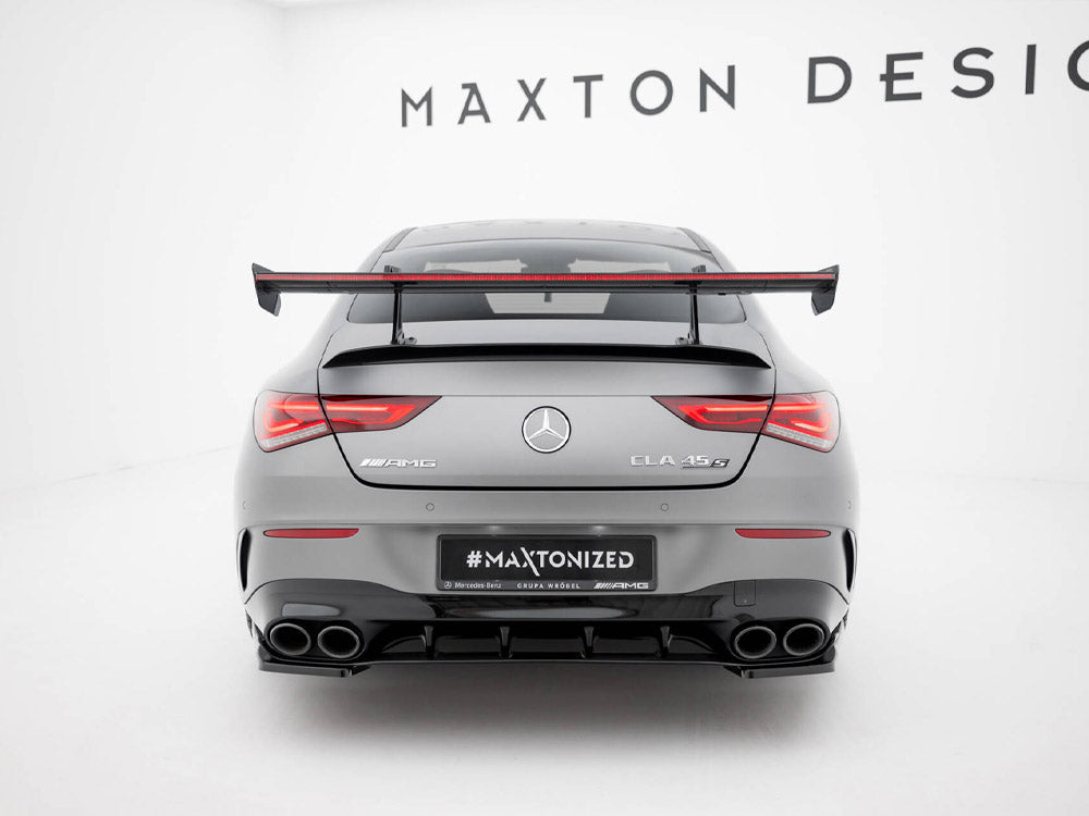 Maxton Design Carbon Spoiler With Upper Swan Mounting + LED Mercedes-Benz CLA Coupe C118 / C118 Facelift