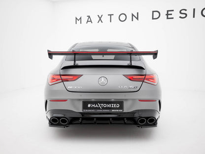 Maxton Design Carbon Spoiler With Upper Swan Mounting + LED Mercedes-Benz CLA Coupe C118 / C118 Facelift