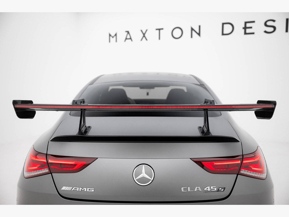 Maxton Design Carbon Spoiler With Upper Swan Mounting + LED Mercedes-Benz CLA Coupe C118 / C118 Facelift