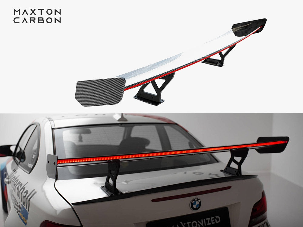 Maxton Design Carbon Spoiler With Internal Brackets Uprights V.2 + LED BMW 1 M E82