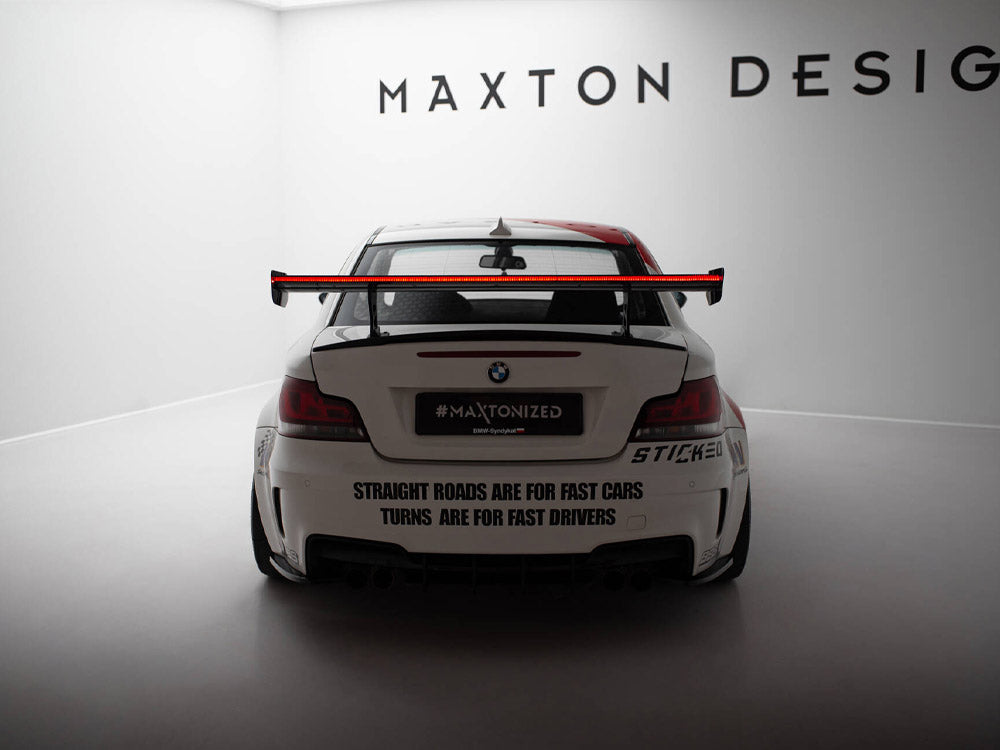Maxton Design Carbon Spoiler With Internal Brackets Uprights V.2 + LED BMW 1 M E82