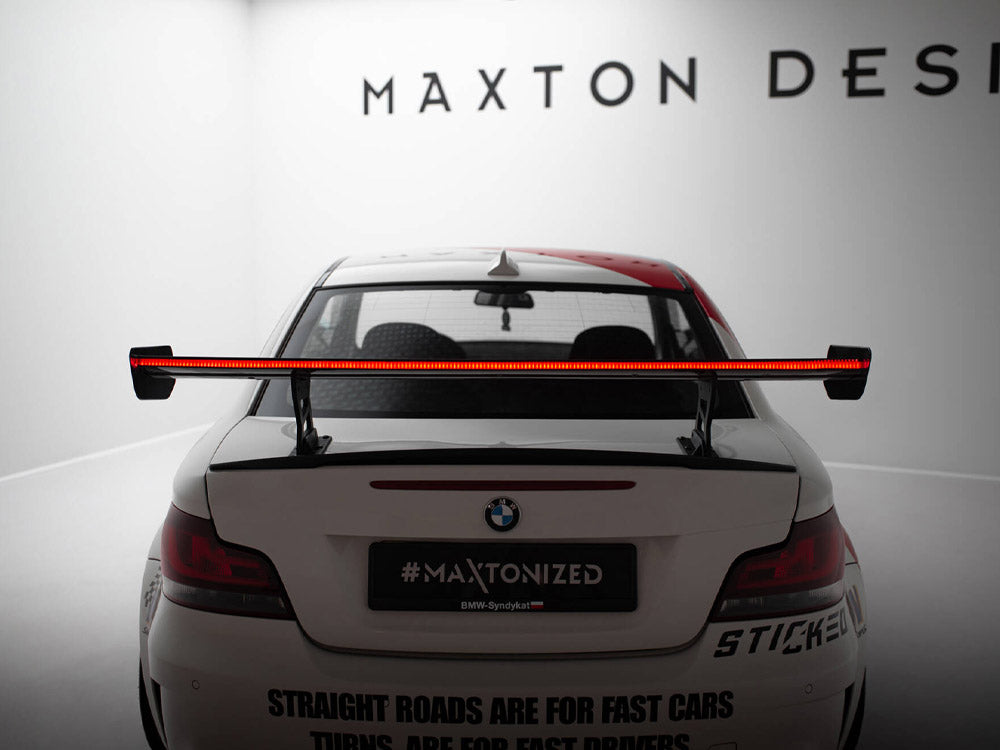 Maxton Design Carbon Spoiler With Internal Brackets Uprights V.2 + LED BMW 1 M E82