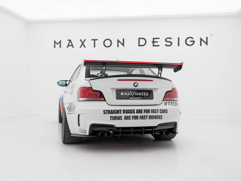 Maxton Design Carbon Spoiler With Internal Brackets Uprights V.2 + LED BMW 1 M E82