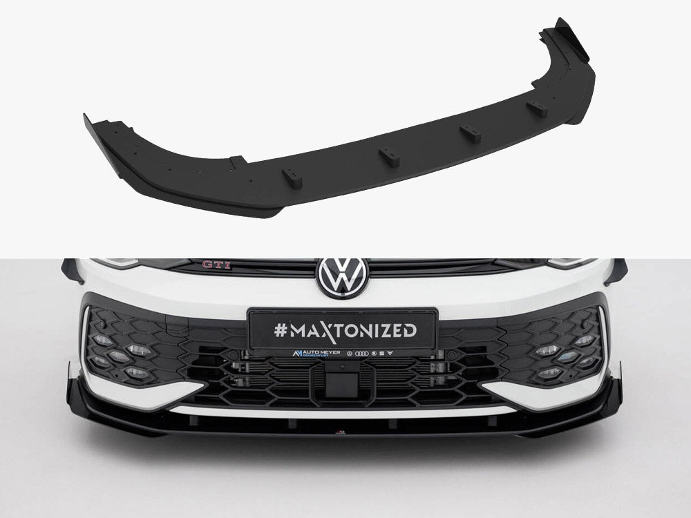 Maxton Design Street PRO Front Splitter + Flaps Volkswagen Golf GTI / GTE / R-Line Mk8 Facelift