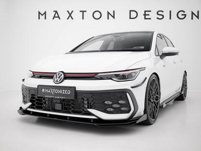 Maxton Design Street PRO Front Splitter + Flaps Volkswagen Golf GTI / GTE / R-Line Mk8 Facelift