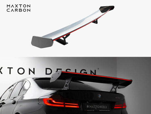 Maxton Design Carbon Spoiler With Internal Brackets Uprights + LED BMW 5 / M5 Sedan G30 / F90
