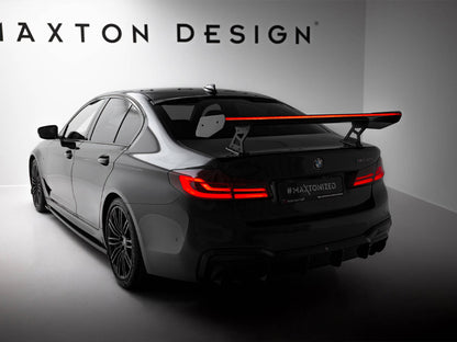 Maxton Design Carbon Spoiler With Internal Brackets Uprights + LED BMW 5 / M5 Sedan G30 / F90