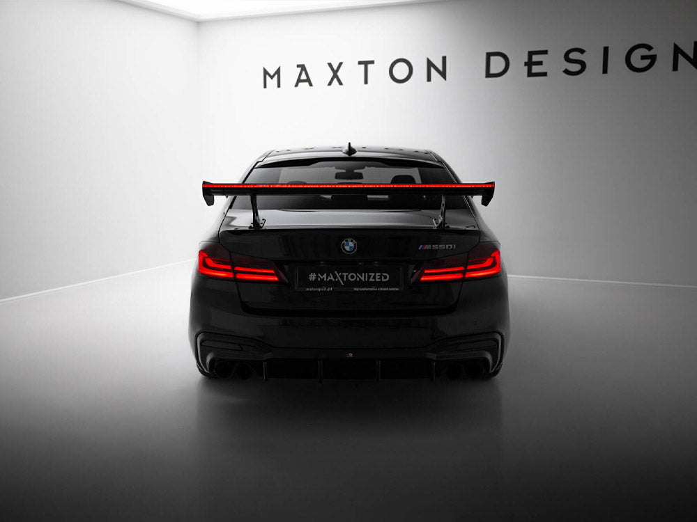 Maxton Design Carbon Spoiler With Internal Brackets Uprights + LED BMW 5 / M5 Sedan G30 / F90