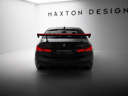 Maxton Design Carbon Spoiler With Internal Brackets Uprights + LED BMW 5 / M5 Sedan G30 / F90