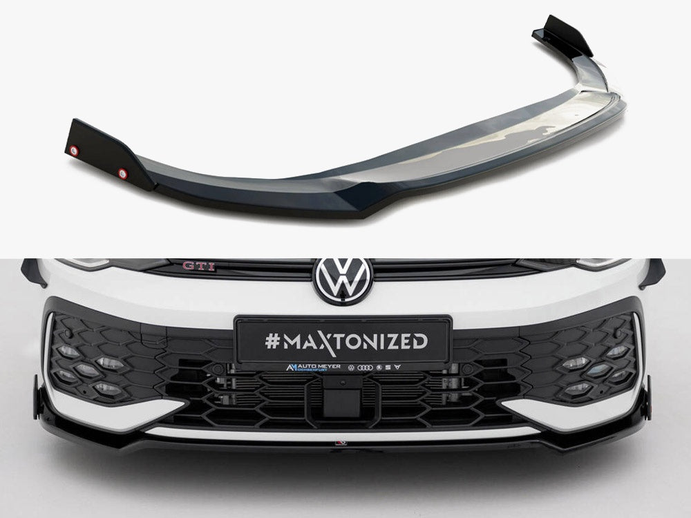 Maxton Design Front Splitter V.3 + Flaps Volkswagen Golf GTI / GTE / R-Line Mk8 Facelift