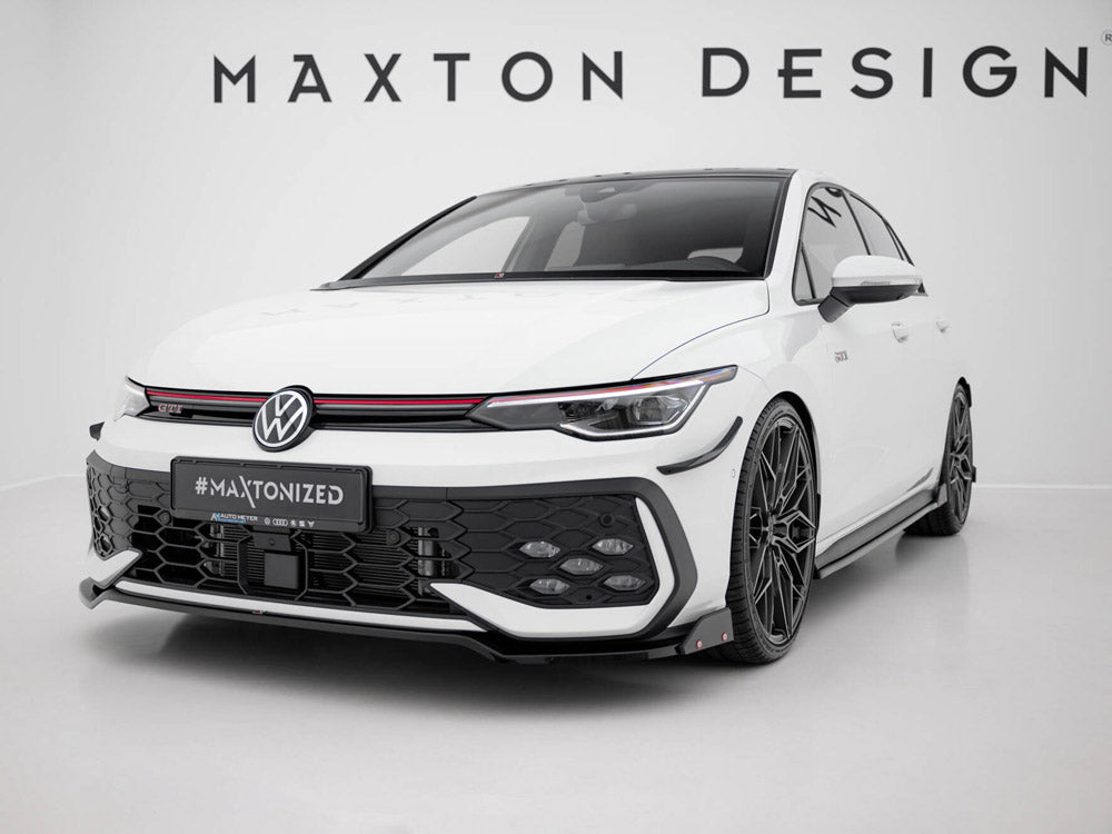 Maxton Design Front Splitter V.3 + Flaps Volkswagen Golf GTI / GTE / R-Line Mk8 Facelift