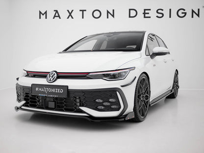 Maxton Design Front Splitter V.3 + Flaps Volkswagen Golf GTI / GTE / R-Line Mk8 Facelift