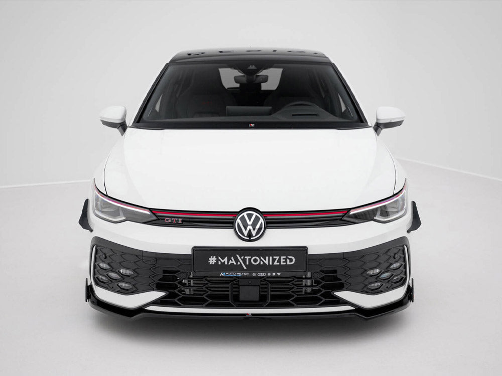 Maxton Design Front Splitter V.3 + Flaps Volkswagen Golf GTI / GTE / R-Line Mk8 Facelift