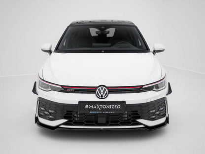 Maxton Design Front Splitter V.3 + Flaps Volkswagen Golf GTI / GTE / R-Line Mk8 Facelift