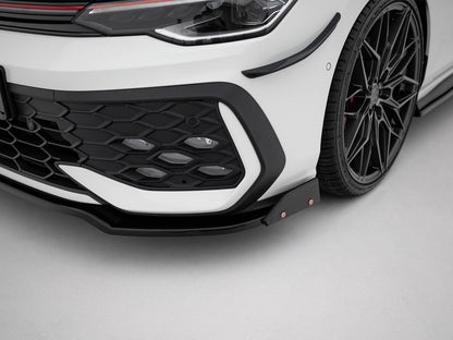 Maxton Design Front Splitter V.3 + Flaps Volkswagen Golf GTI / GTE / R-Line Mk8 Facelift