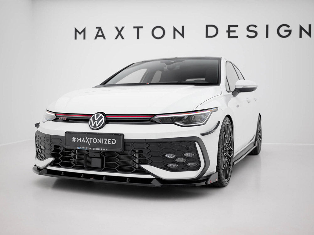 Maxton Design Front Splitter V.2 + Flaps Volkswagen Golf GTI / GTE / R-Line Mk8 Facelift