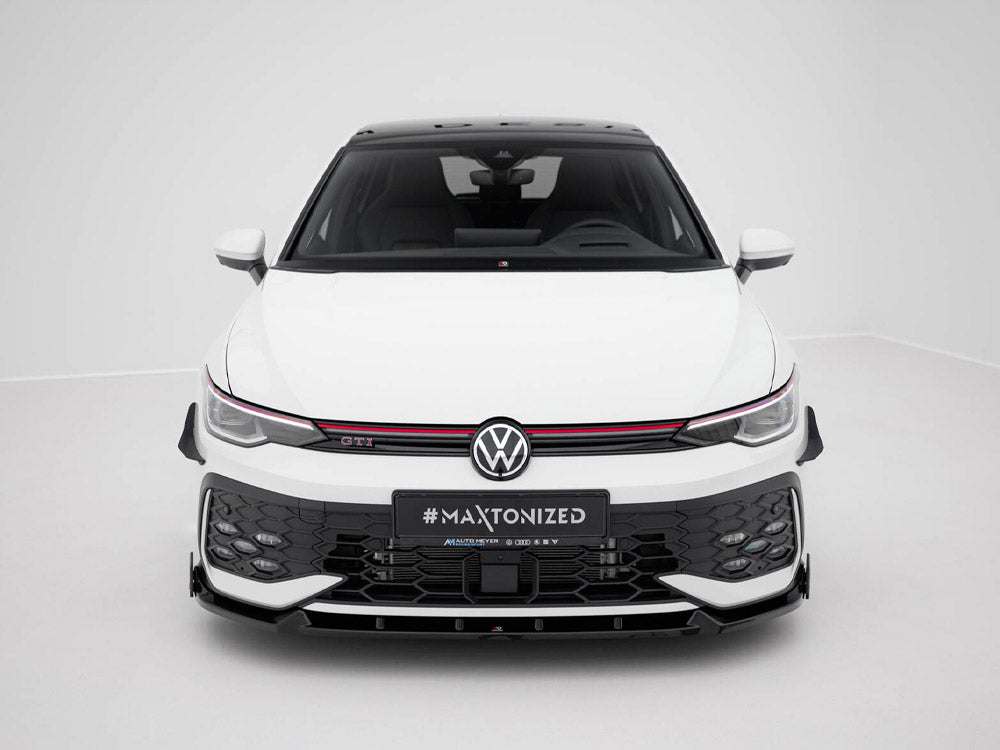 Maxton Design Front Splitter V.2 + Flaps Volkswagen Golf GTI / GTE / R-Line Mk8 Facelift