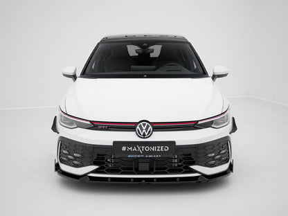 Maxton Design Front Splitter V.2 + Flaps Volkswagen Golf GTI / GTE / R-Line Mk8 Facelift
