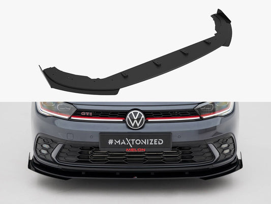 Maxton Design Street PRO Front Splitter + Flaps Volkswagen Polo GTI Mk6 Facelift