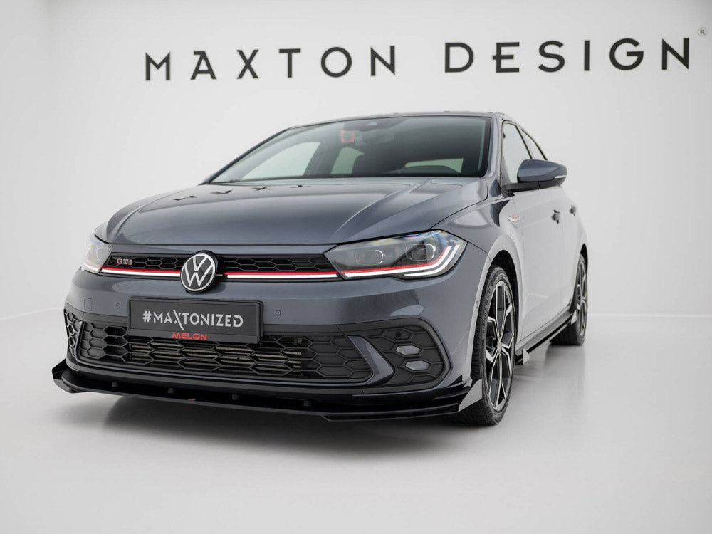 Maxton Design Street PRO Front Splitter + Flaps Volkswagen Polo GTI Mk6 Facelift