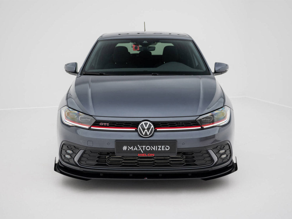 Maxton Design Street PRO Front Splitter + Flaps Volkswagen Polo GTI Mk6 Facelift