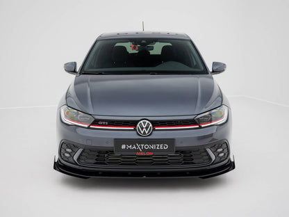 Maxton Design Street PRO Front Splitter + Flaps Volkswagen Polo GTI Mk6 Facelift