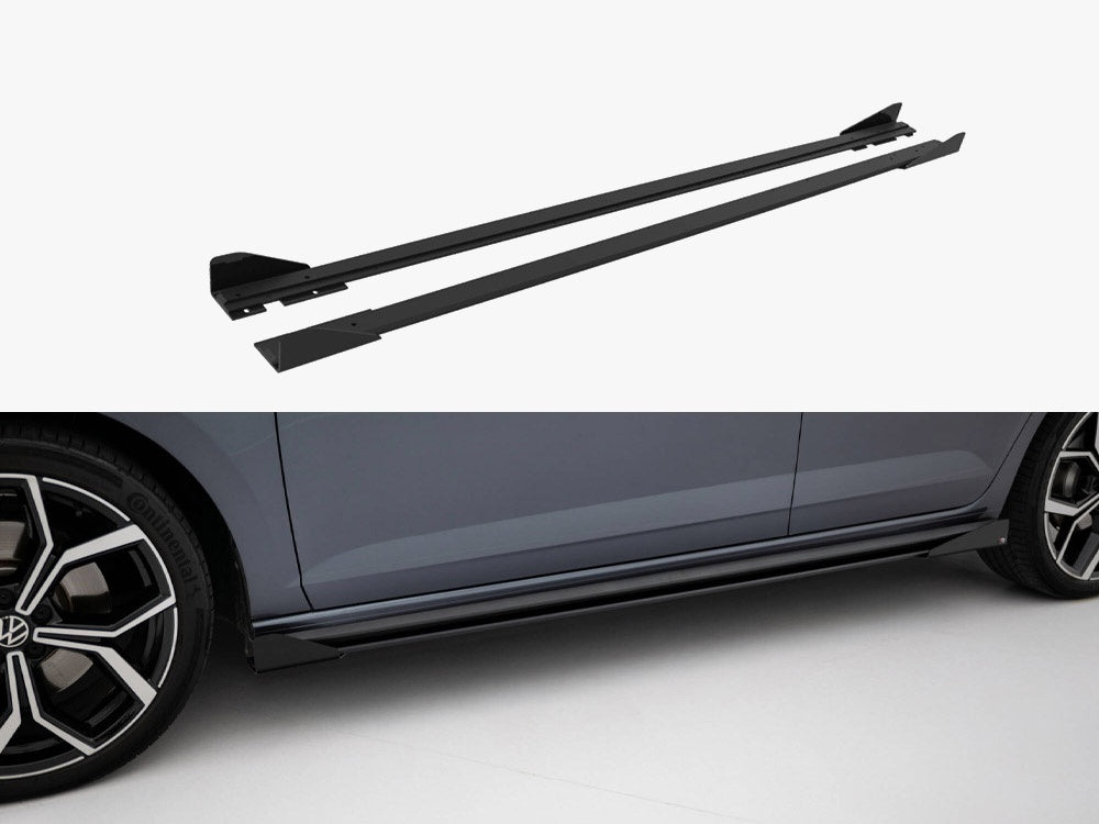 Maxton Design Street PRO Side Skirts Diffusers + Flaps Volkswagen Polo GTI Mk6 Facelift