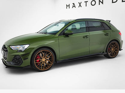 Maxton Design Street PRO Side Skirts Diffusers + Flaps Audi S3 Sportback / A3 S-Line Sportback 8Y Facelift