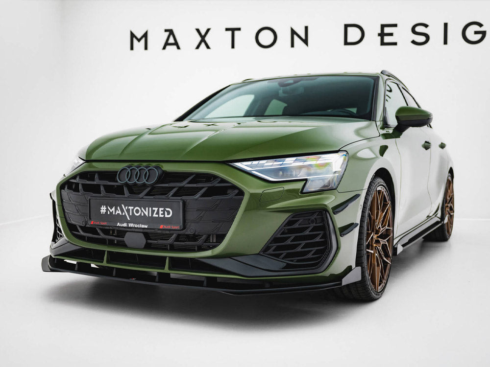 Maxton Design Street PRO Front Splitter V.1 + Flaps Audi S3 Sportback / A3 S-line Sportback 8Y Facelift