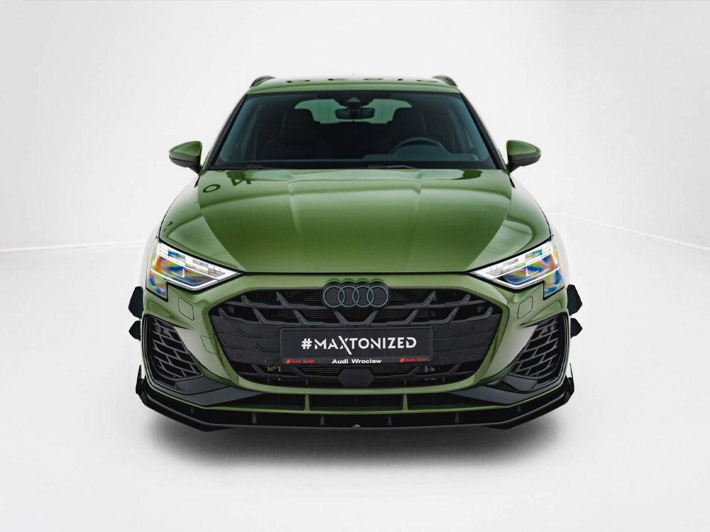 Maxton Design Street PRO Front Splitter V.1 + Flaps Audi S3 Sportback / A3 S-line Sportback 8Y Facelift