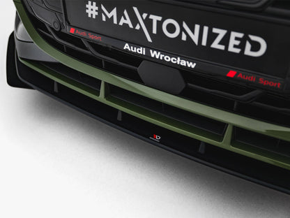 Maxton Design Street PRO Front Splitter V.1 + Flaps Audi S3 Sportback / A3 S-line Sportback 8Y Facelift