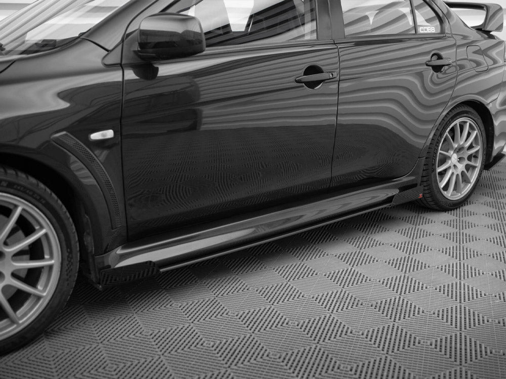 Maxton Design Street PRO Side Skirts Diffusers + Flaps Mitsubishi Lancer EVO X